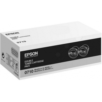 Pachet Cartus Toner Epson C13S050710 Black 2 Bucati 2x2500 Pagini for WorkForce AL-M200DN, AL-M200DW, AL-MX200DNF, AL-MX200DWF