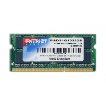 Memorie RAM Laptop SO-DIMM Patriot 4GB DDR3 1333MHz CL9 PSD34G13332S