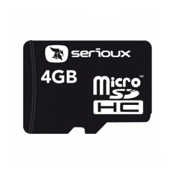 Card Memorie MicroSDHC Serioux 4GB Clasa 4 + adaptor SD SFTF04AC04