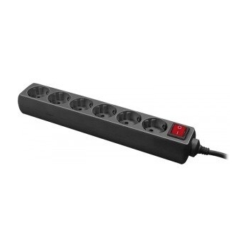 Prelungitor cu intrerupator, 6 prize, 1,4m, negru, Logilink LPS202B