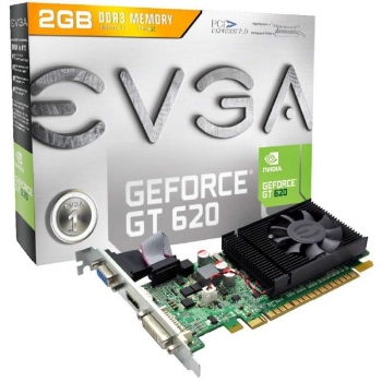 Placa Video EVGA nVidia Geforce GT 620 2GB DDR3 64-bit PCI-E x16 2.0 VGA DVI HDMI 02G-P3-2629-KR