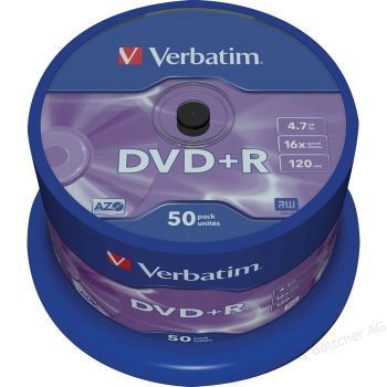DVD+R Verbatim 4.7GB 16x 50 bucati 43550