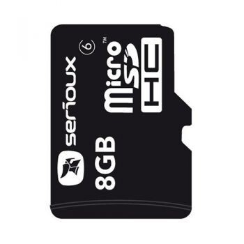 Card Memorie MicroSDHC Serioux 8GB Clasa 4 + adaptor SD SFTF08AC04