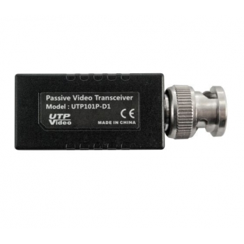 Balun video pasiv UTP101P-D1 pentru un canal, folosit in retele CCTV cu transmisie prin cablu UTP. Functioneaza in combinatie cu balun-uri pasive (300m)dar si cu cele active. In pereche cu UTP101AR