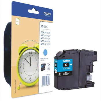 Cartus Cerneala Brother LC125XLC Cyan High Yield 1200 Pagini for MFC-J4510DW