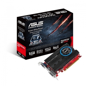 Placa Video Asus AMD Radeon R7 240 1GB GDDR3 64 bit PCI-E x16 3.0 VGA DVI HDMI R7240-1GD3