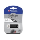 Memorie USB Verbatim PinStripe 64GB USB 3.0 Black 49318