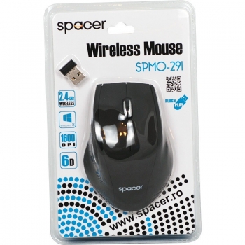 Mouse Wireless Spacer 6D Optic 5 butoane 1600dpi USB black SPMO-291
