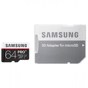 Card Memorie MicroSDXC Samsung PRO Plus 64GB Clasa 10 UHS-I U3 + adaptor SD MB-MD64DA/EU
