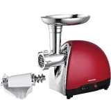 Masina de tocat Heinner MG1500TA-red 1500W Accesoriu de rosii Accesoriu pentru carnati Trei site de taiere Cutit din inox