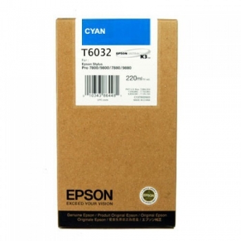 Cartus Cerneala Epson T6032 Cyan 220ml for Stylus Pro 7800, 7880, 9800, 9880 C13T603200