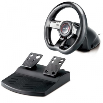 Volan cu pedale Infinimax SpeedStar Dual Vibration Feedback 10 butoane compatibil PC USB SS-STW Volan cu pedale Infinimax SpeedStar Dual Vibration Feedback 10 butoane compatibil PC USB SS-STW