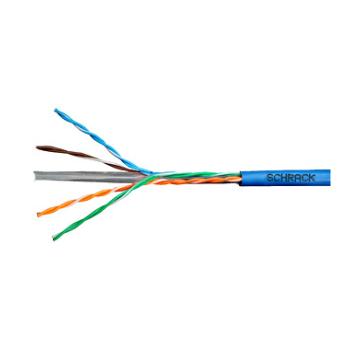 Cablu U/UTP Cat.6, 4x2xAWG23/1, 300MHz, PVC, Eca, albastru Schrack HSEKU423P1