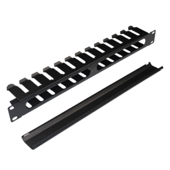 Organizator cabluri cu degete si capac, montare orizontala, 1U (4,5x 7,5cm) XCAB-1701