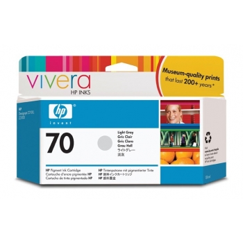 Cartus Cerneala HP Nr. 70 Light Grey Vivera Ink 130 ml for Designjet Z2100 24', Designjet Z2100 44' Q6677A, Designjet Z2100 44' Q6677C, Designjet Z3200 24' C9451A