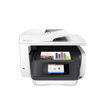 Officejet Pro 8720 e-All-in-One; Printer, Fax, Scanner, Copier, Web, A4, print (ISO speed): max 24ppm a/n, 20ppm color, max 4800x1200dpi, HP PCL 3 GUI, HP PCL 3 Enhanced, 256 MB RAM, duplex print/copy, borderless printing A4, CGD touchscreen 10.92cm, tav