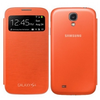 Husa Samsung S-View pentru Galaxy S4 i9500, I9505 Rigel orange EF-CI950BOEGWW