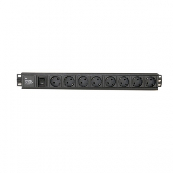 Priza multipla rackabila PDU Xcab XCAB-819 19", 8 prize , 16A/250V maX 3500w, corp din aluminiu, intrerupator, 3m