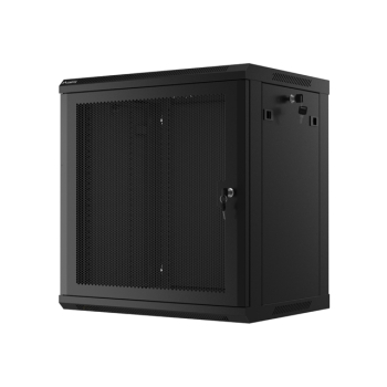 Rack cabinet metalic Lanberg 19'', Wall mount, 450 mm, Metal door, Negru WF01-6412-23B