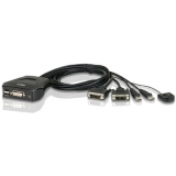 ATEN CS22D 2-Port USB DVI KVM Switch, Remote port selector, 0.9m cables