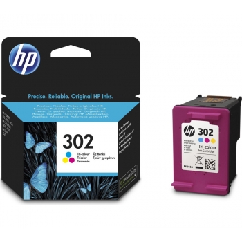 Cartus Cerneala HP 302 Tri-color Original Ink Cartridge (~165 pag) F6U65AE