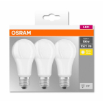 Set 3 becuri LED Osram, soclu E27, putere 13W, forma clasic, lumina alb calda, alimentare 220 - 240 V 000004058075819412