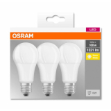 Set 3 becuri LED Osram, soclu E27, putere 13W, forma clasic, lumina alb calda, alimentare 220 - 240 V 000004058075819412