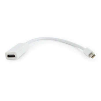 Adaptor Mini-DisplayPort (T) la HDMI (M), 10cm, alb, Gembird, A-MDPM-HDMIF-02-W