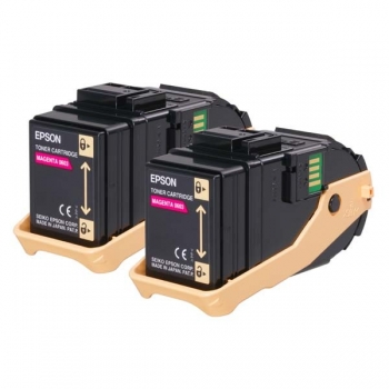 Pachet Cartus Toner Epson C13S050607 Magenta 2 Bucati 2x7500 Pagini for Aculaser C9300D2TN, C9300D3TNC, C9300DN, C9300DTN, C9300N, C9300TN