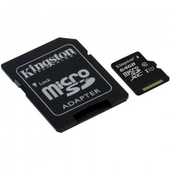 Card Memorie MicroSDXC Kingston 64GB Clasa 10 UHS-I + Adaptor SD SDC10G2/64GB