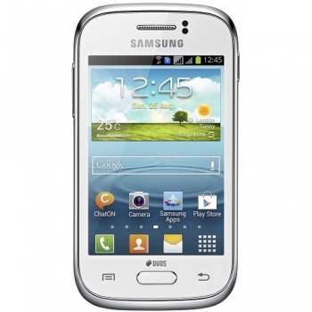 Telefon Mobil Samsung Galaxy Young S6312 Duos White Dual SIM Cortex A5 1Ghz memorie interna 4GB Camera Foto 3MPx Android 4.1 SAMS6312WHT