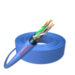 Cablu F/UTP, Cat.6, Cupru, 23AWG/1, manta LSZH, Dca-s2,d2,a1, Fluke Pass, tambur 305m, albastru - Emtex EMT-FTP6-23AWG.1-LSZH-DCA