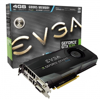 Placa Video EVGA nVidia GeForce GTX 670 FTW+ 4GB GDDR5 256bit PCI-E x16 3.0 HDMI 2x DVI DisplayPort 04G-P4-3673-KR