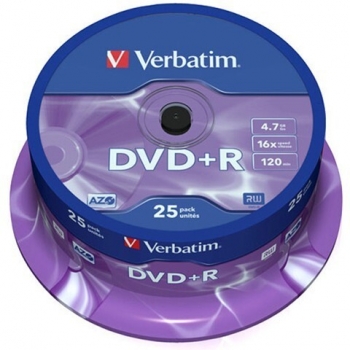 DVD+R Verbatim 16X 4.7GB 25 bucati 43500