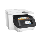 Officejet Pro 8730 e-All-in-One; Printer, Fax, Scanner, Copier, Web, A4, print (ISO speed): max 24ppm a/n, 20ppm color, max 4800x1200dpi, HP PCL XL (PCL 6), native PDF, HP Postscript Level 3 emulation, 512 MB RAM, duplex print/copy, borderless printing A4