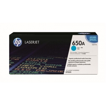 Cartus Toner HP Nr. 650A Cyan 15000 Pagini for Color LaserJet CP5525DN, CP5525N, CP5525XH CE271A