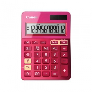 Calculator birou Canon LS123KPK roz, 12 digiti, ribbon, display LCD, functie business, tax si conversie moneda