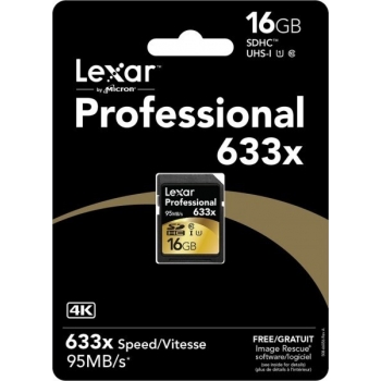 Card Memorie SDHC Lexar Professional 633x 16GB Clasa 10 UHS-I LSD16GCBEU633