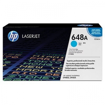 Cartus Toner HP Nr. 648A Cyan 11000 Pagini for Color LaserJet CP4025DN, CP4025N, CP4525DN, CP4525N, CP4525XH CE261A