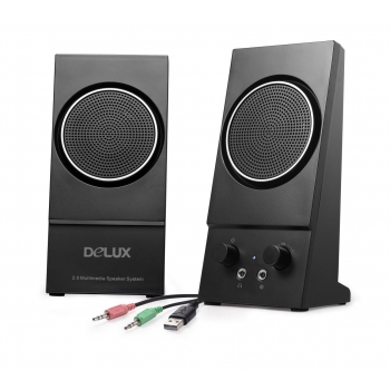 Boxe 2.0 Delux RMS 1Wx2 black Alimentare USB DLS-2013U