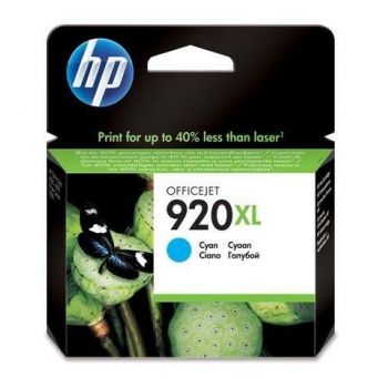 Cartus Cerneala HP Nr. 920XL Cyan 700 Pagini for OfficeJet 6000, 6500, 6500 WIRELESS, 6500A E-AIO, 6500A Plus E-AIO, 7000, Pro 7500A CD972AE