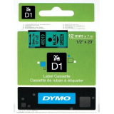 Dymo D1-TAPE 12MM X 7M/BLACK ON GREEN S0720590
