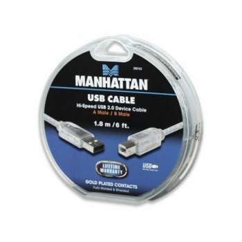 Cablu Manhattan Hi-Speed USB 2.0 A Male / B Male 1.8 m (6 ft.) Black 333368