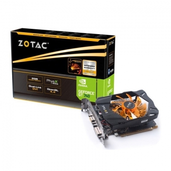 Placa Video Zotac nVidia GeForce GT 740 2GB GDDR5 128 bit PCI-E x16 3.0 VGA DVI HDMI ZT-71001-10L