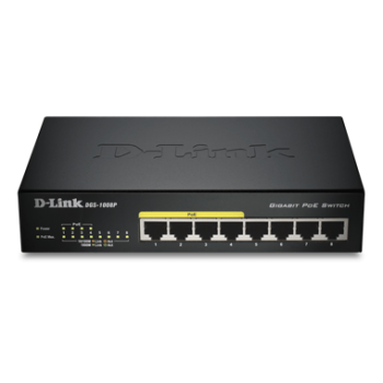 Switch PoE D-Link DGS-1008P 8xRJ-45 10/100/1000Mbps PoE