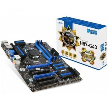 Placa de baza MSI H87M-G43 Socket 1150 Chipset Intel H87 4x DIMM DDR3 1x PCI-E x16 3.0 1x PCI-E x16 2.0 2x PCI-E x1 HDMI DVI VGA DP 2x USB 3.0 MicroATX