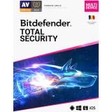 Licenta Bitdefender Total Security, 5 utilizatori, 1 an pt. PC, Mac, Smartphone, Tableta, retail TS03ZZCSN1205BEN- valabile doar pe teritoriul Romaniei TS03ZZCSN1205BEN