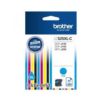 Cartus Cerneala Brother LC-525XLC - High Yield Cyan Ink Cartridge (~1300 pag) DCPJ100/DCPJ105/MFCJ200