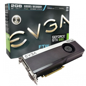 Placa Video EVGA nVidia GeForce GTX 680 FTW 2GB GDDR5 256bit PCI-E x16 3.0 HDMI 2x DVI DisplayPort 02G-P4-3686-KR