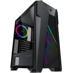 Carcasa AQIRYS Canopus ARGB Midle Tower, fara sursa, ATX, Black